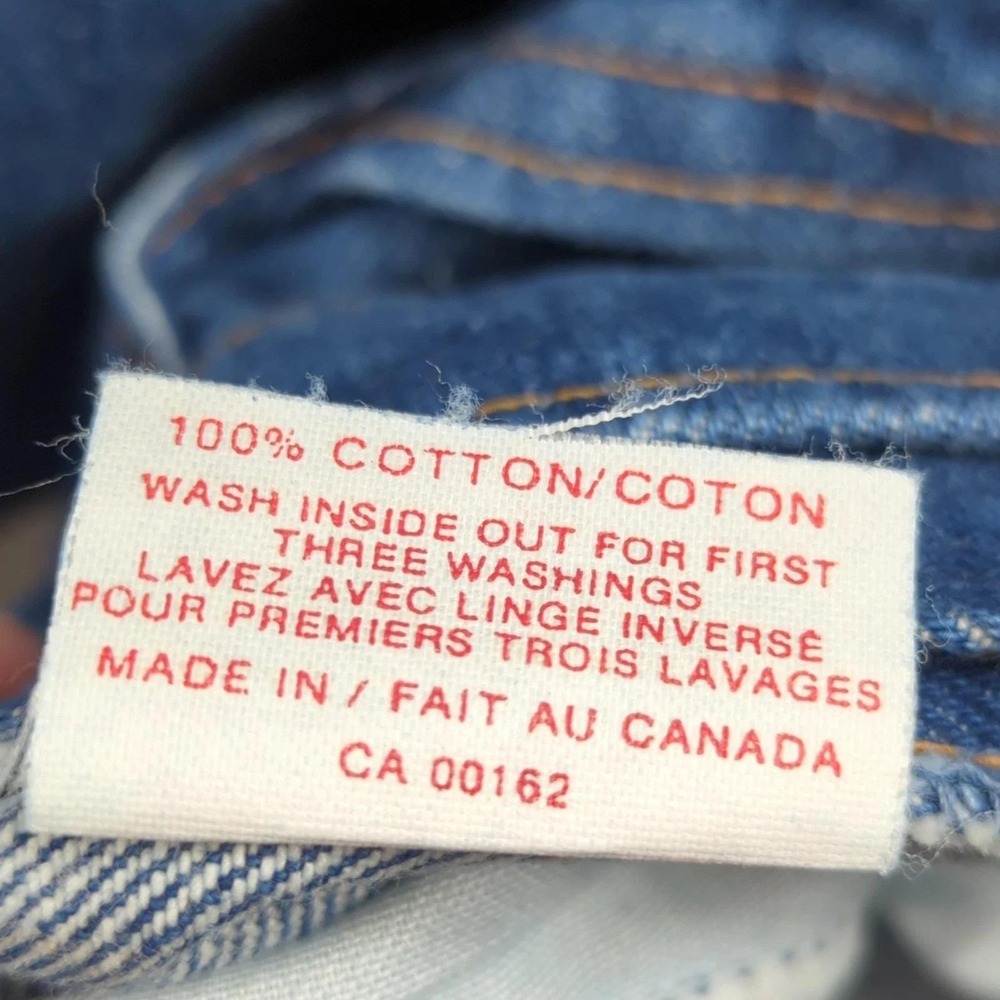 Vintage 80s Levi's Jeans Mens 33x32 Blue Dark Wash Slim Straight Made Canada - Picture 7 of 12